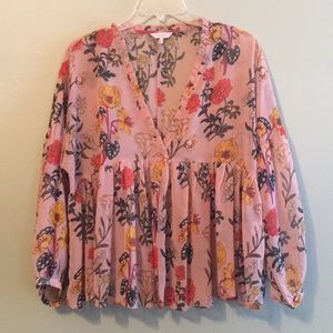Lucky Brand Boho Floral Blouse